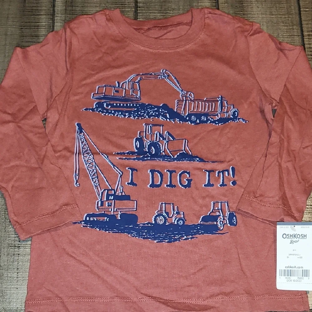 NWT OshKosh B'gosh Kids Rust Long Sleeve Shirt